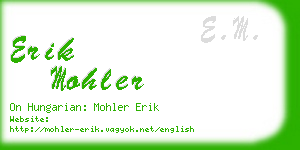 erik mohler business card